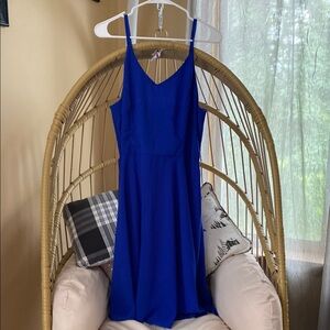 Elegant Blue Sleeveless Dress